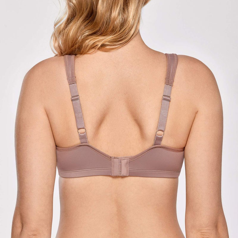 DELIMIRA Women's Minimizer Bra Plus Size Underwire Smooth Full Coverage Seamless Bras Mochaccino 40D - Image 2